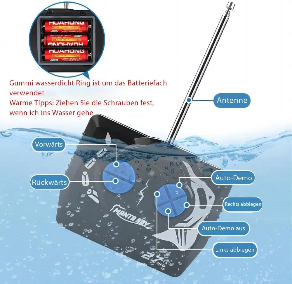 Pool Kids Toys Remote Control Diving Stingray High Simulation Robot Manta Ray Lights Rechargeable Battery