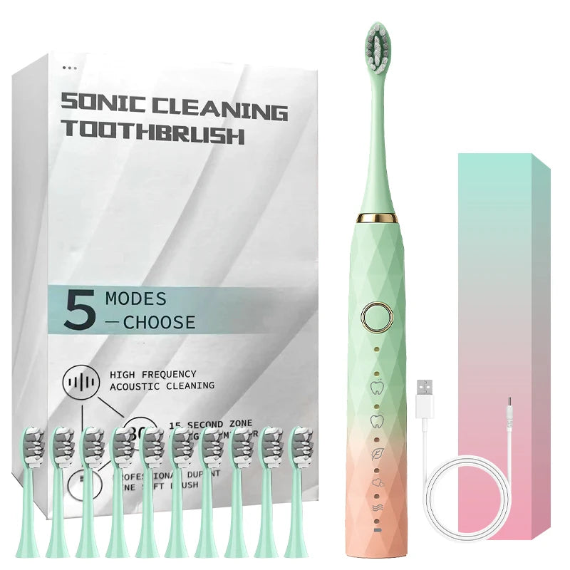 Bristle Electric Toothbrush Rotary Deep Clean with Timer