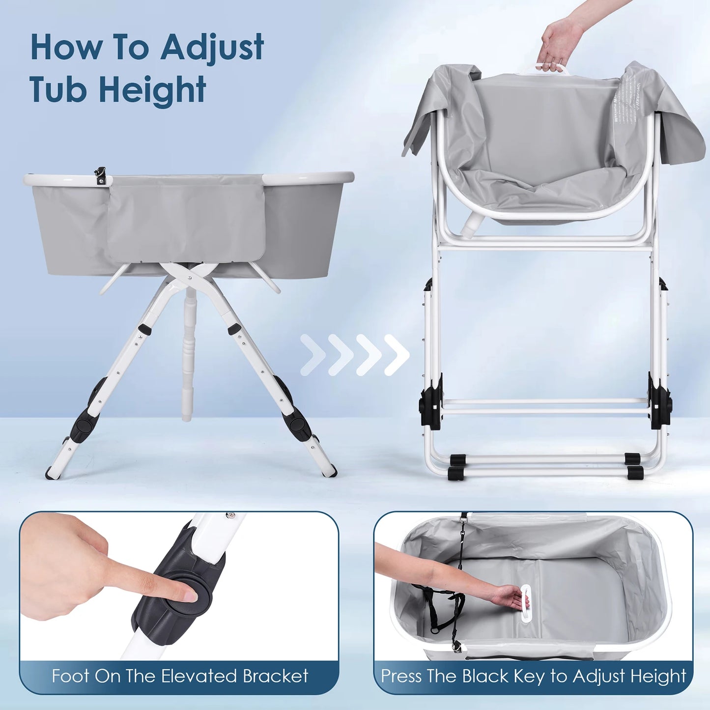 Portable Pet Bathtub Foldable Elevated Small Medium Dog Bath Tubs for Bathing Shower Grooming and Washing Pool for Dogs