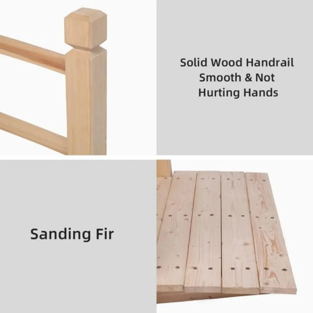 Hign-concerned Garden Arched Wood Bridge For Backyard Decor