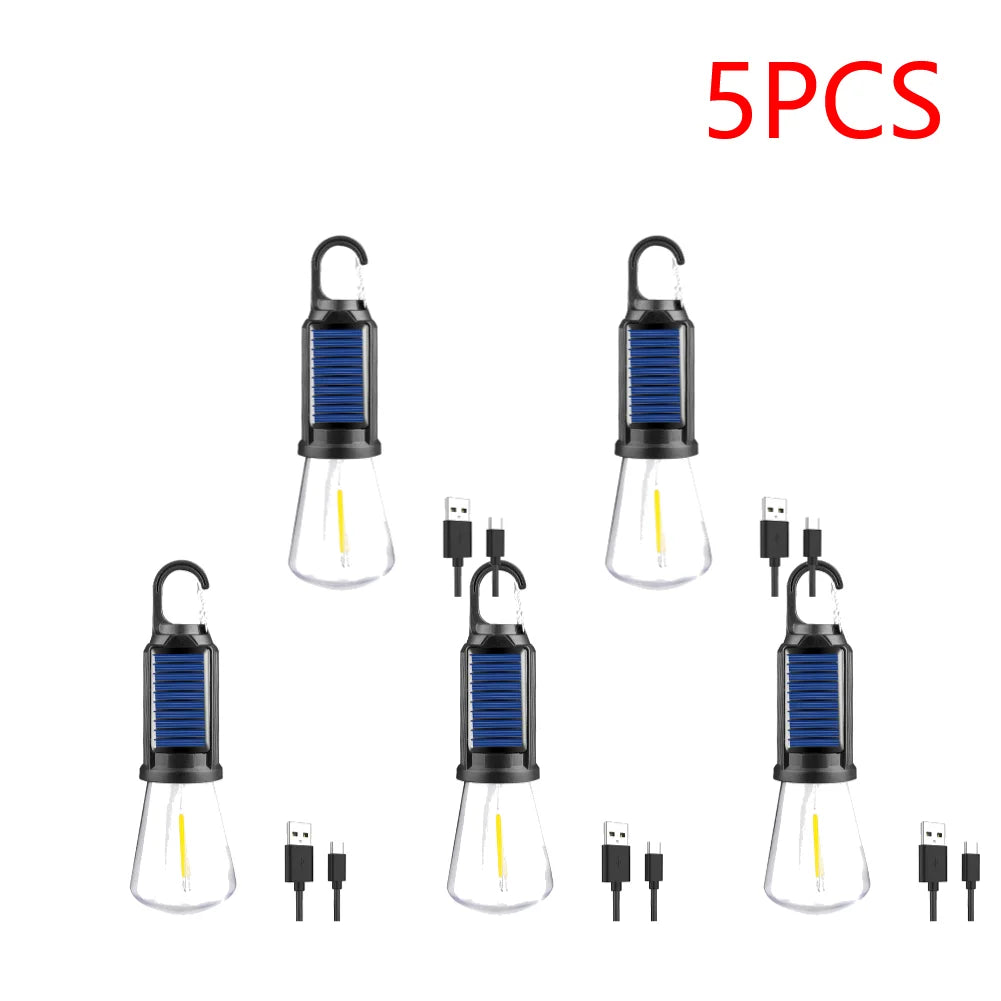 Shunmaii Solar LED Camping Lantern Rechargeable Waterproof