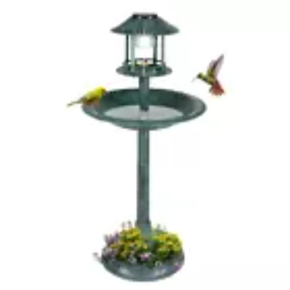 Bird Bath With Solar Light Garden Decor Brand 25 Outdoors