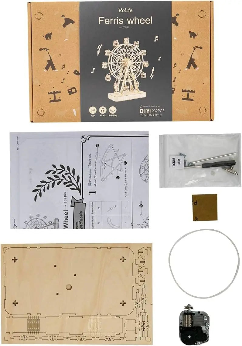 Robotime Rolife 3D Puzzle Ferris Wheel Music Box Kit