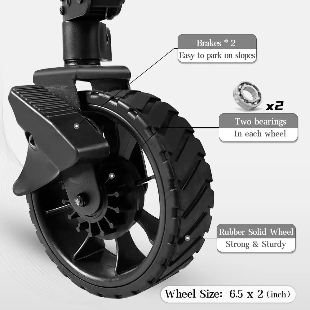 Folding Collapsible Utility Wagon 400 Pounds Heavy Duty Outdoor Park Beach Wagon with Table and Side Pocket for Garden Camping