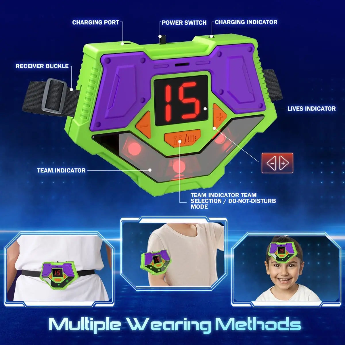 Vatos Laser Tag Battle Game Gun Set Electric Infrared Toy Guns for Kids Indoor Outdoor Fun