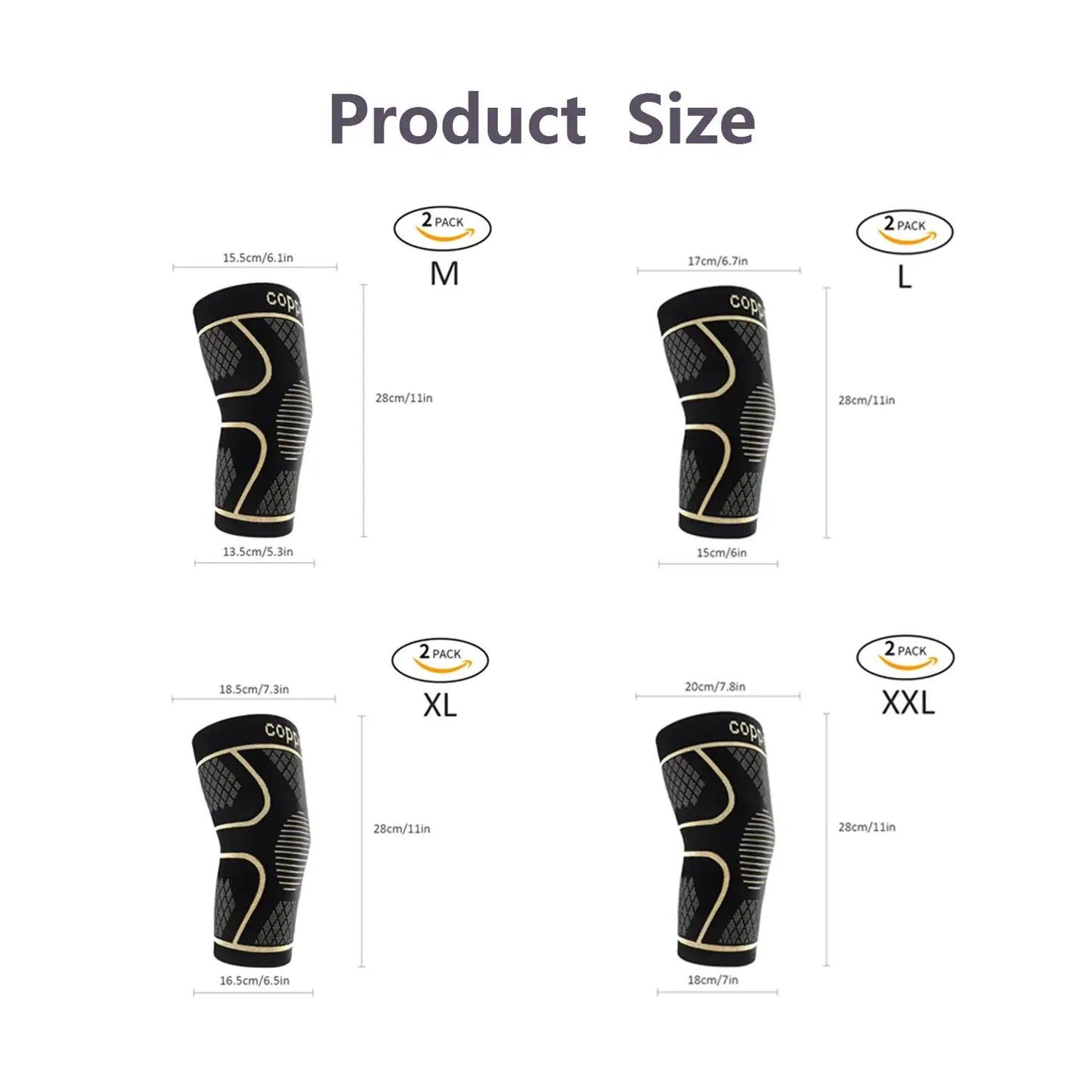 Copper Knee Pads for Joint Support and Pain Relief Unisex Running and Exercise Gear 1 Pair