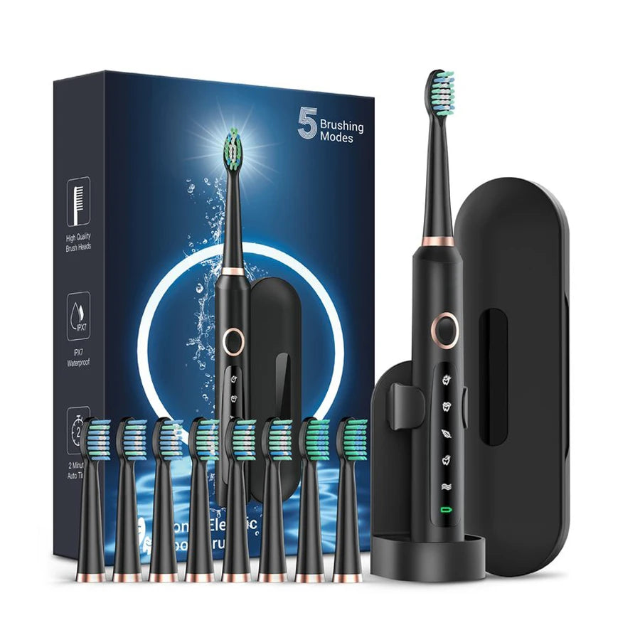 Bristle Sonic Electric Toothbrush For Adults With 5 Modes