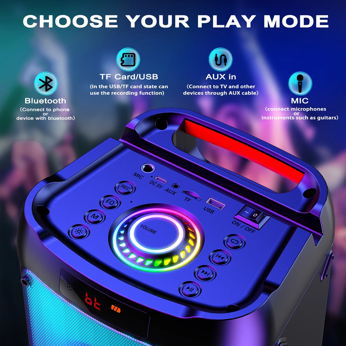 FanFun Wireless Karaoke Speaker With Bluetooth And LED