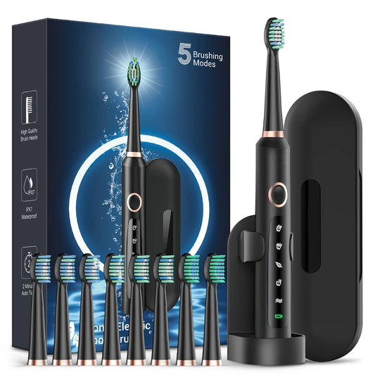 Bristle Sonic Electric Toothbrush For Adults With 5 Modes