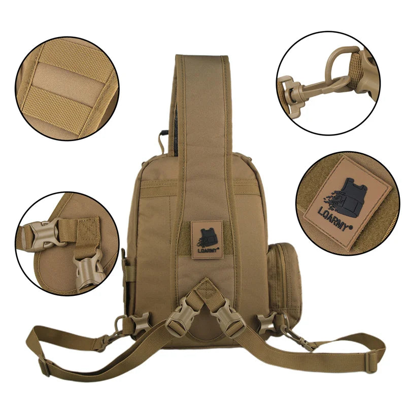 Outdoor Tactical Shoulder Bag Military Sling Bag Large Capacity Chest Pack for Hunting Camping Every Day Carry