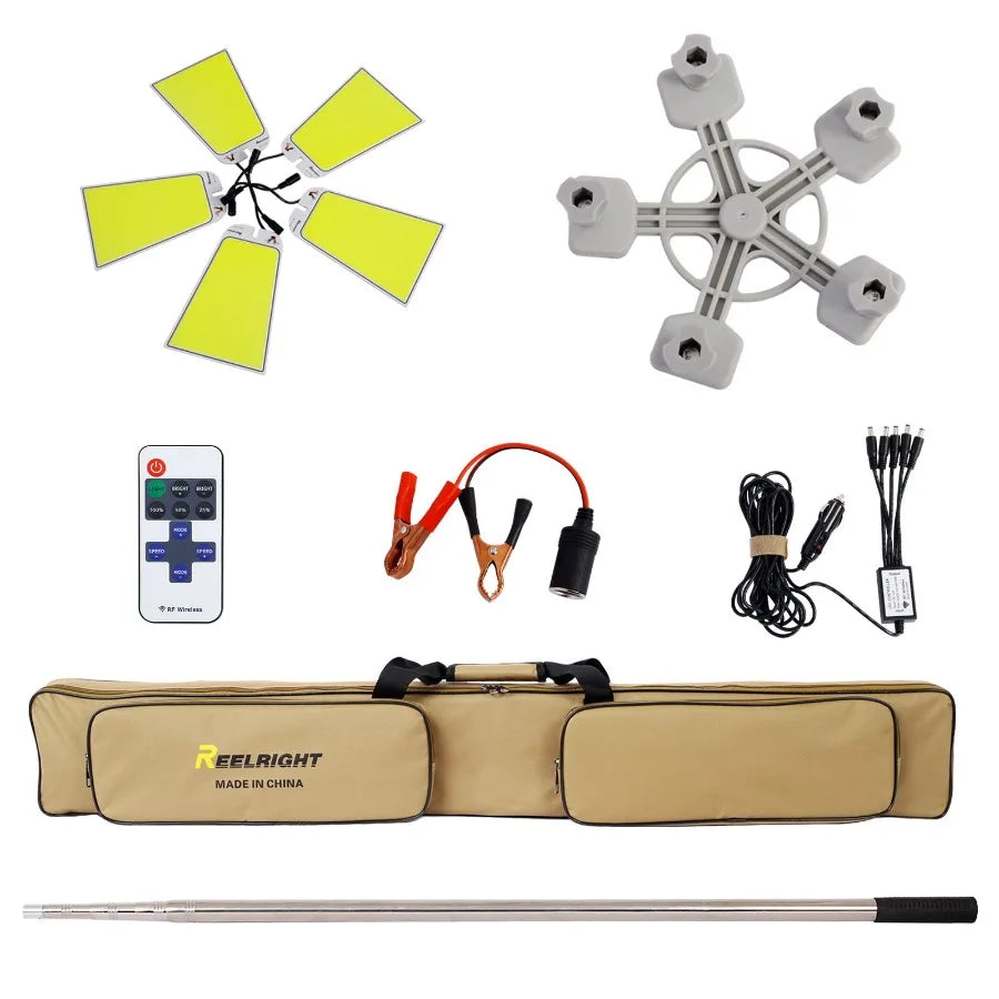 15000 Lumen LED Telescopic Camping Light Portable Outdoor Flood Light Fishing Night Light