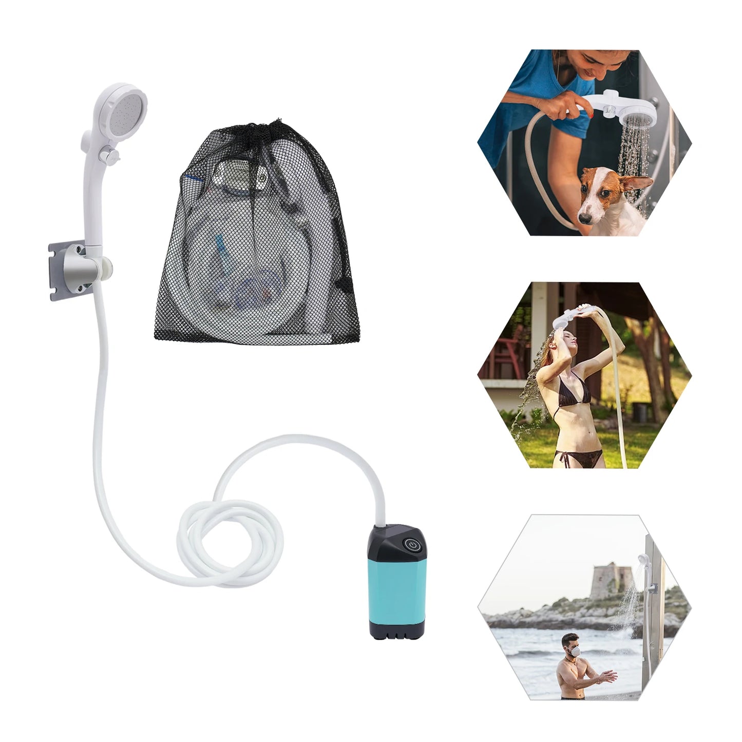 Portable Electric Camping Shower Kit for Beach and RV Travel