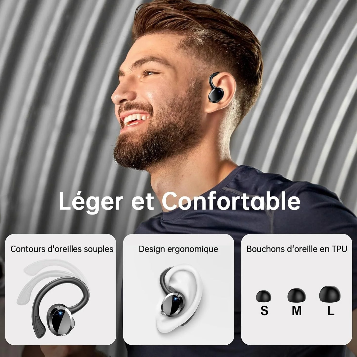 Wireless Earbuds Bluetooth 5.3 Stereo Bass In-Ear Noise Cancelling Mic IP7 Waterproof Sports 40 Hour Playback