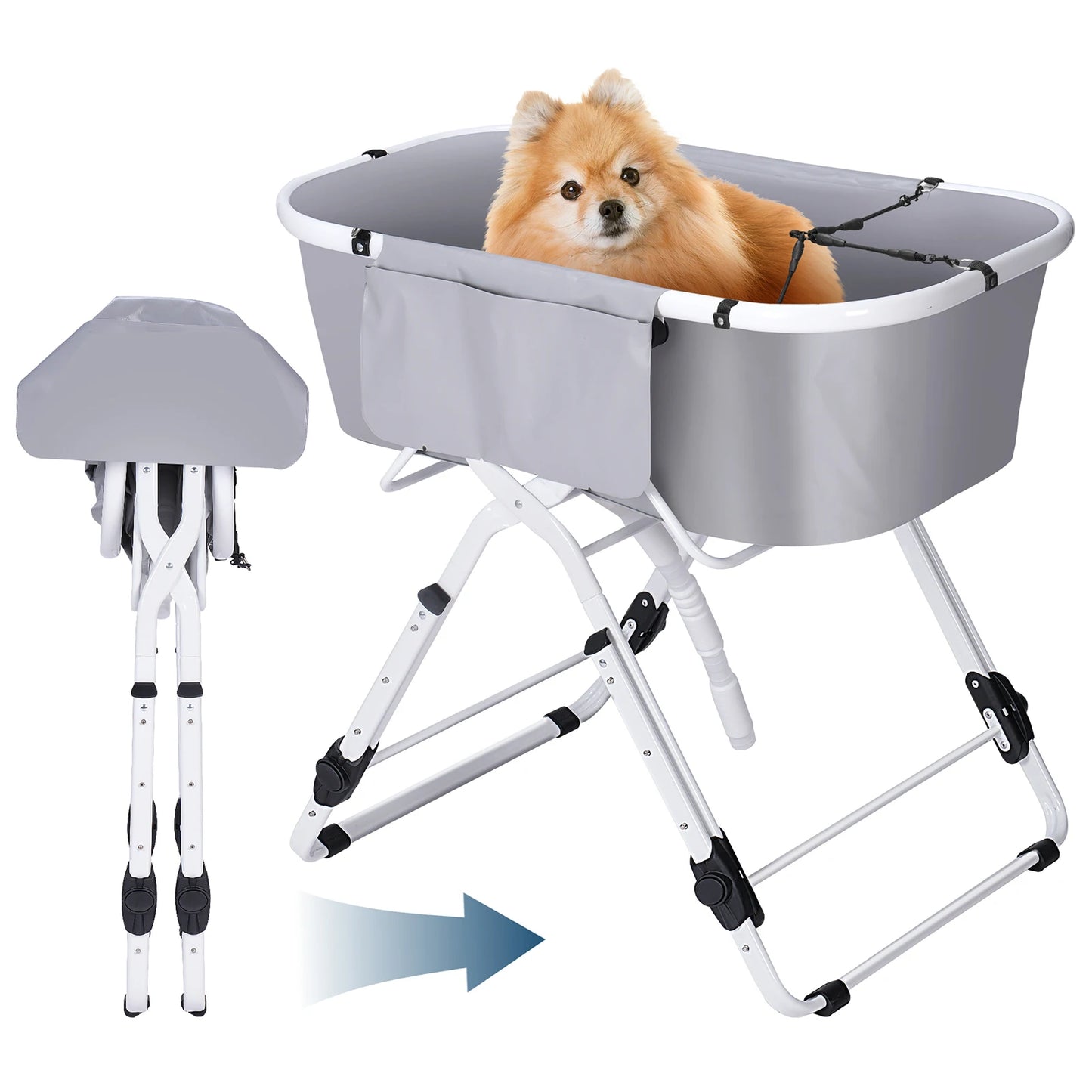 Portable Pet Bathtub Foldable Elevated Small Medium Dog Bath Tubs for Bathing Shower Grooming and Washing Pool for Dogs