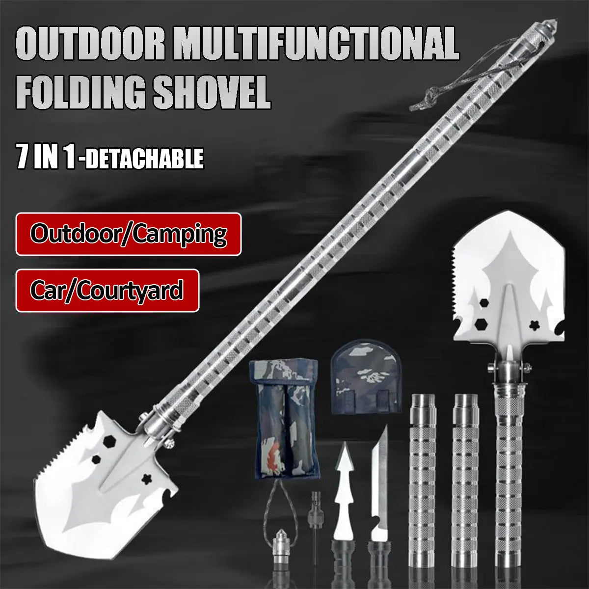 Multi Functional Detachable Foldable Military Electric Shovel Outdoor Survival Equipment Self Defense Tools Camping Accessories