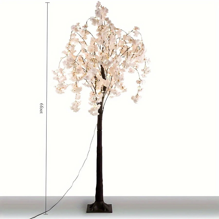 Cherry Blossom Tree Light 6ft Lighted Tree Decoration Indoor 450 LED Lights Artificial Warm Light