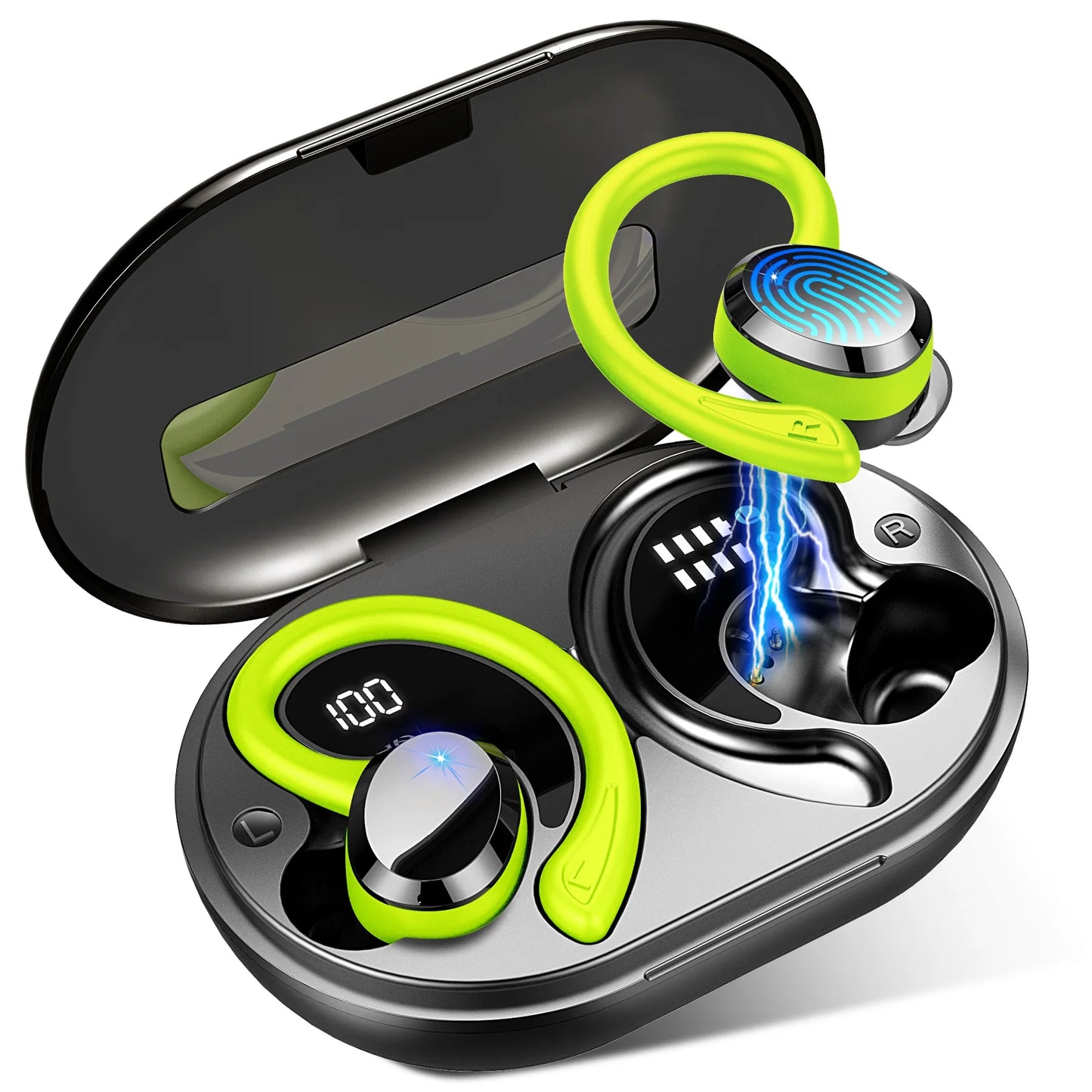 Wireless Earbuds Bluetooth 5.3 Stereo Bass In-Ear Noise Cancelling Mic IP7 Waterproof Sports 40 Hour Playback