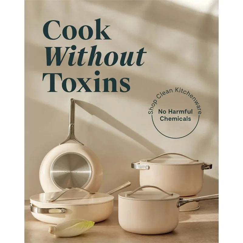 Caraway Nonstick Ceramic Cookware Set Pots Pans Lids