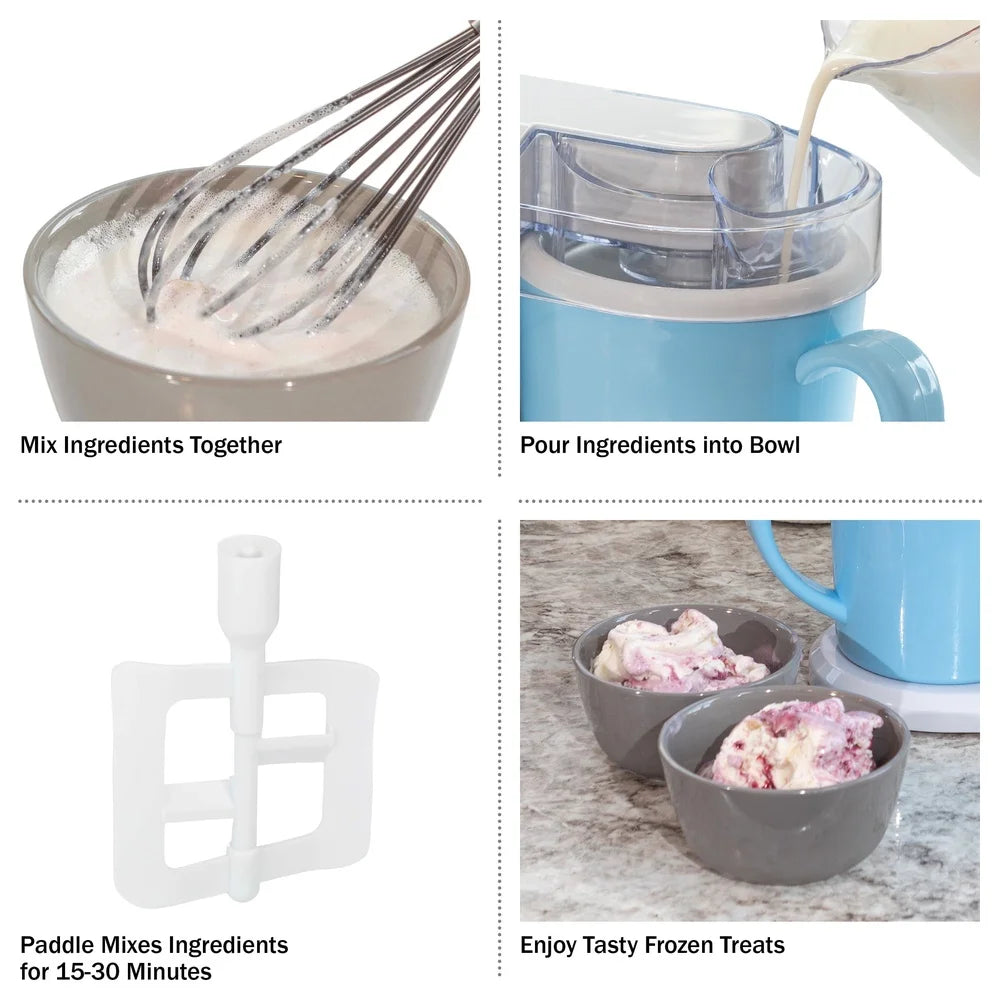 XMSJ Electric Ice Cream Maker Compact Double Bowl Mini