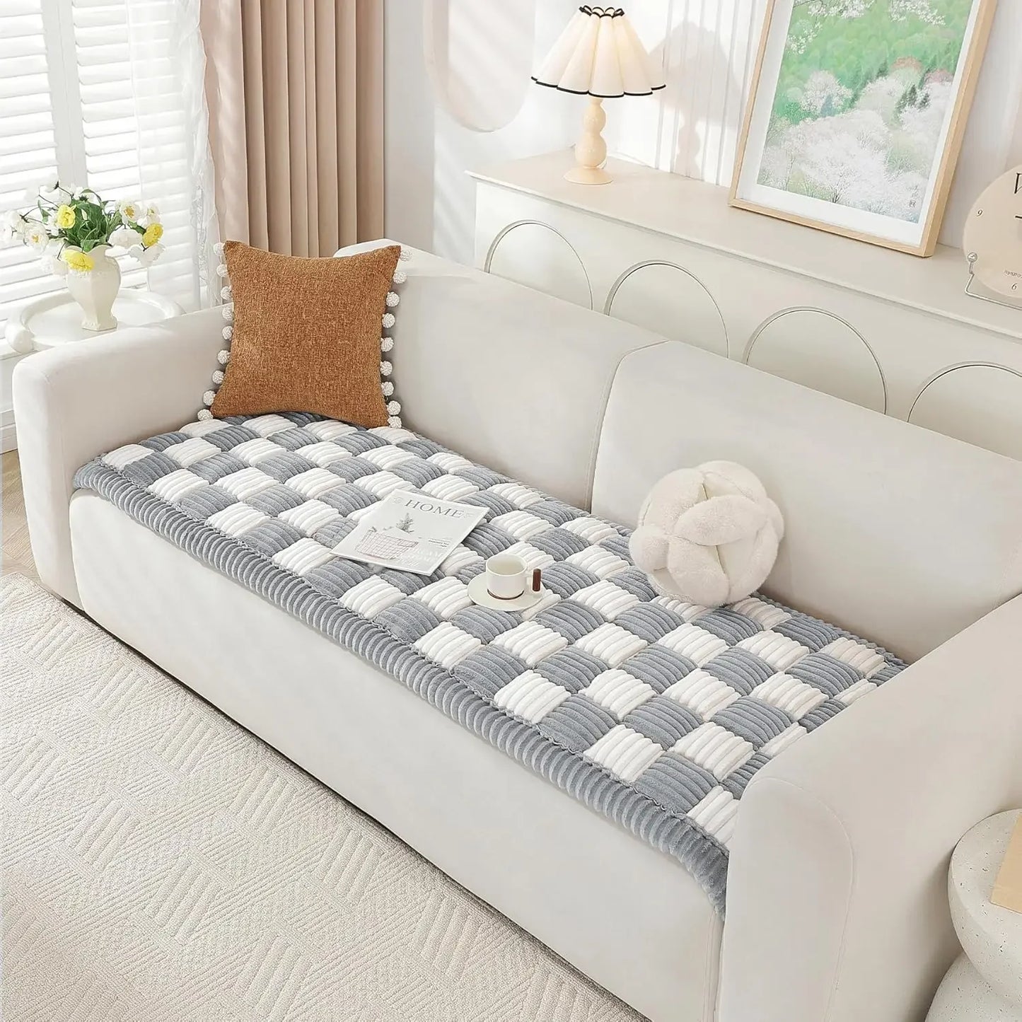 Couch Cover for Dogs Washable Pet Sofa Cover Dog Couch Cover Protector Non Slip Dog Bed Mat Soft Fuzzy Fabric