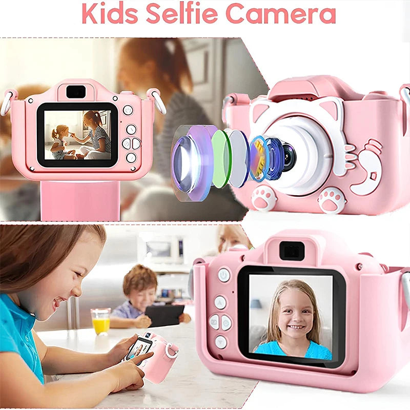 Kids Mini Digital Camera Toys with Soft Silicone Cover 32GB SD Card for Boys and Girls Christmas Gift