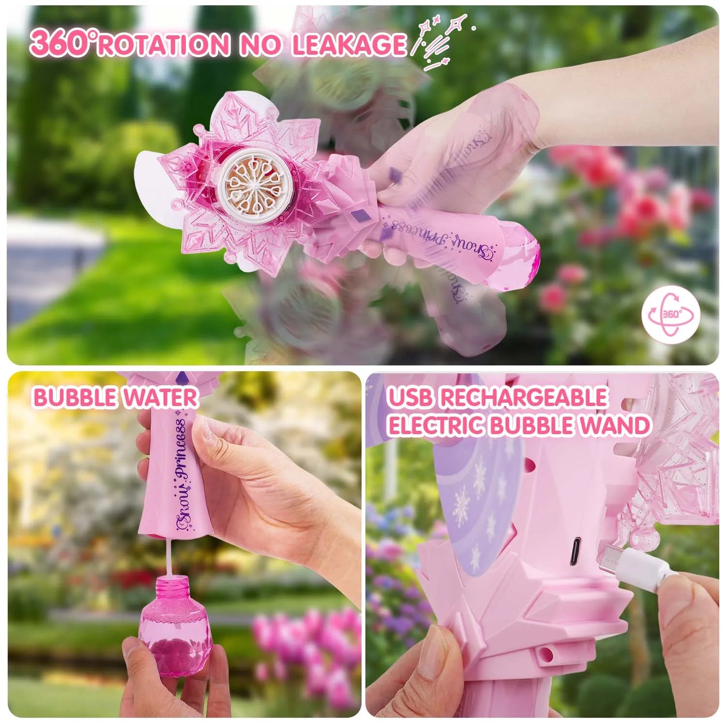 VATOS Bubble Wand X2 LED Light Bubble Blower With Music