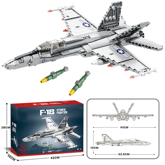 F18 Strike Hornet Fighter Building Blocks Set Jet Kit
