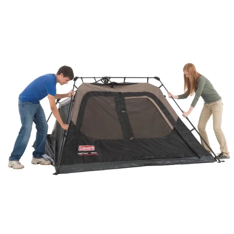 Coleman 4 Person Cabin Camping Tent with Instant Setup One Room Gray
