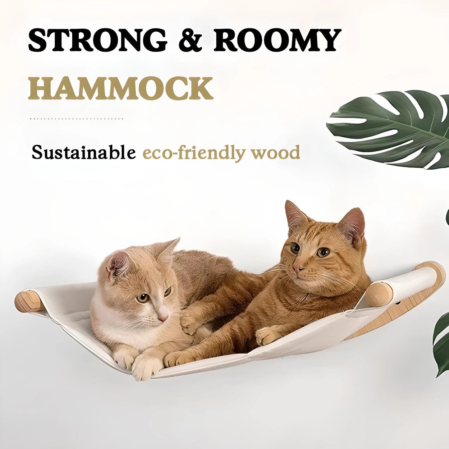 Cat Hammock Wall Mounted Cat Shelf With Two Steps Wood Cat Wall Shelves And Perches For Sleeping Playing Climbing And Lounging
