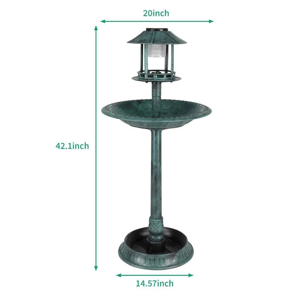 Bird Bath With Solar Light Garden Decor Brand 25 Outdoors