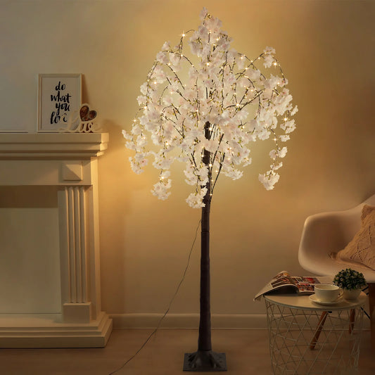 Cherry Blossom Tree Light 6ft Lighted Tree Decoration Indoor 450 LED Lights Artificial Warm Light