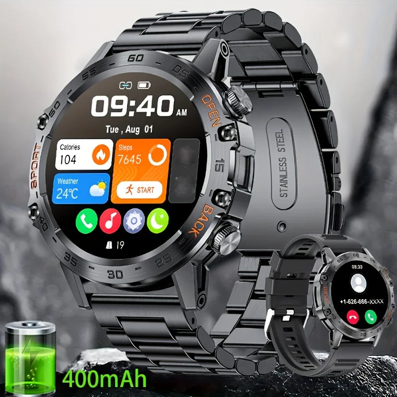 LIGE Smartwatch For Men Bluetooth Calling Waterproof Health Monitoring 400mAh Outdoor Sport Smartwatch Reloj Hombre