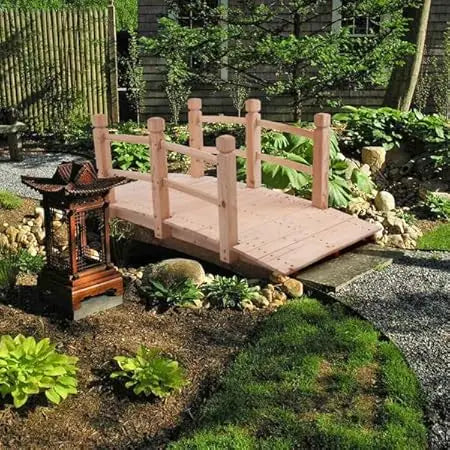 Hign-concerned Garden Arched Wood Bridge For Backyard Decor