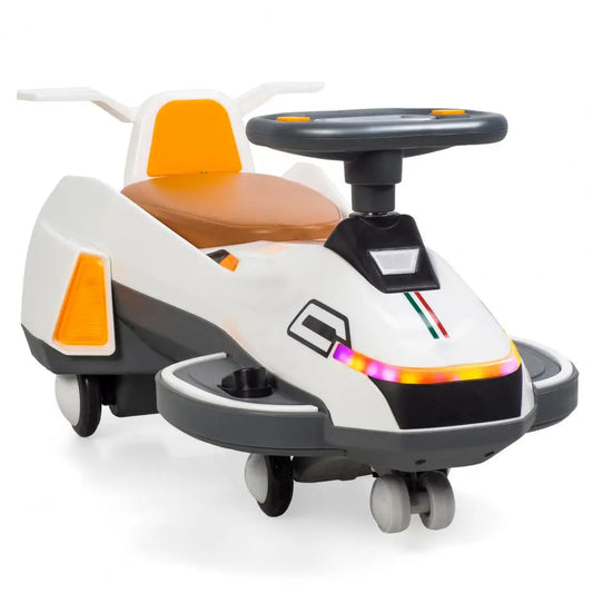 Electric Twist Car with Light Music and Helmet 2 in 1 Swing Car with Simulated Engine Function for Kids Aged 1 to 6 Years