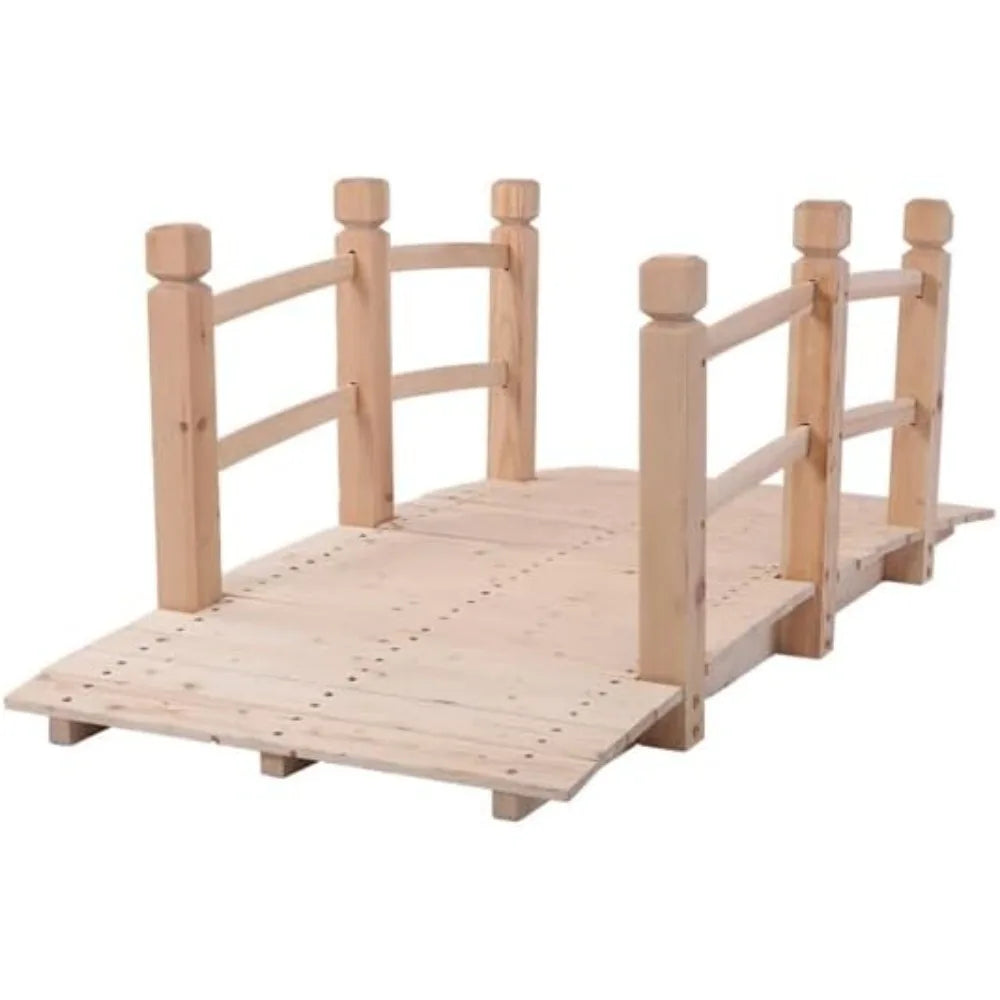 Hign-concerned Garden Arched Wood Bridge For Backyard Decor