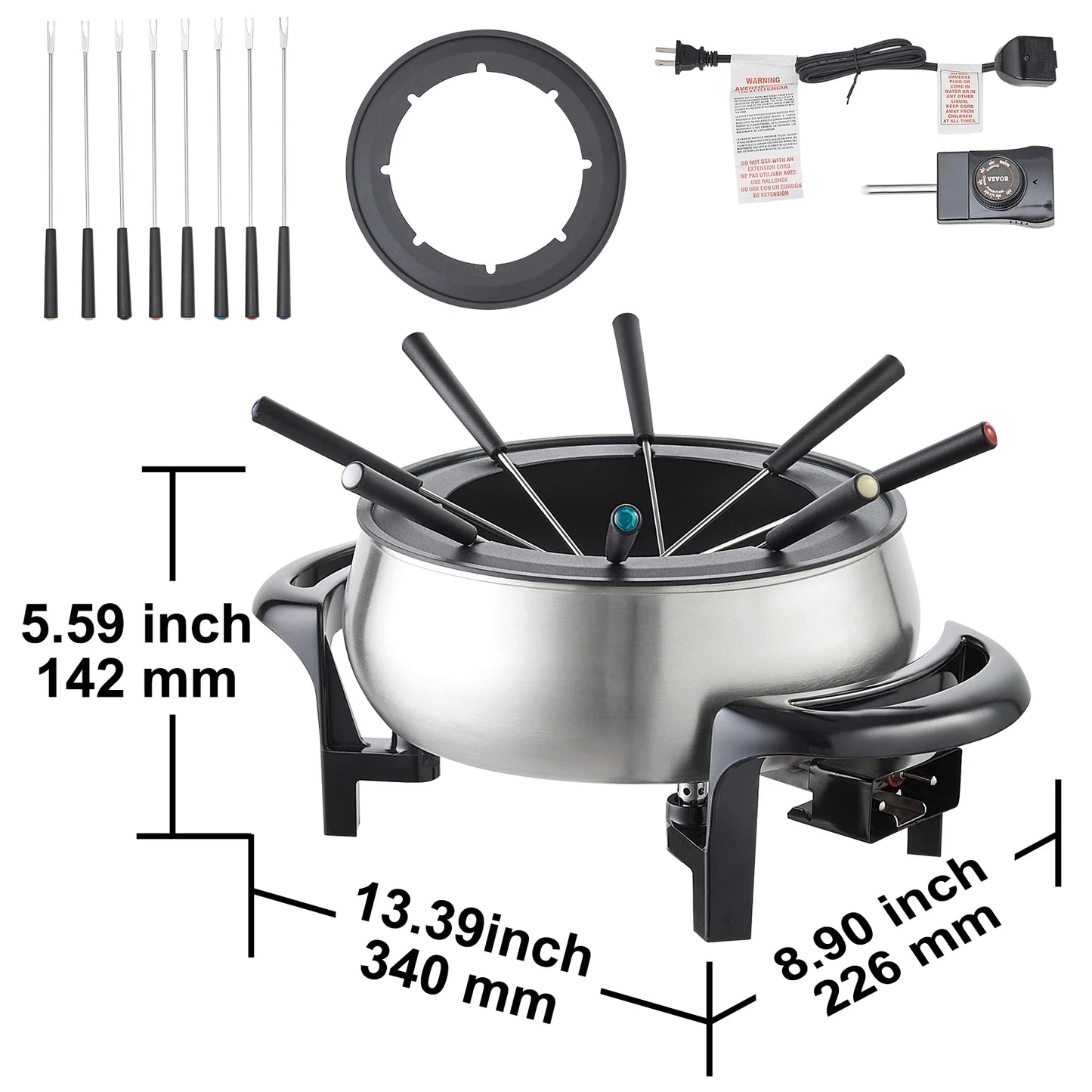 SucceBuy Electric Fondue Pot Set For Cheese And Chocolate