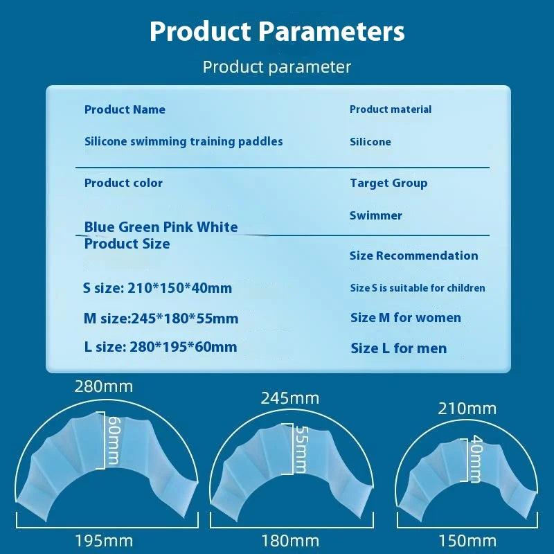 Silicone Swimming Fins Flipper for Men Women and Children Swim Pool Sports Professional Training Finger Hand Webbed Gloves Paddles Equipment