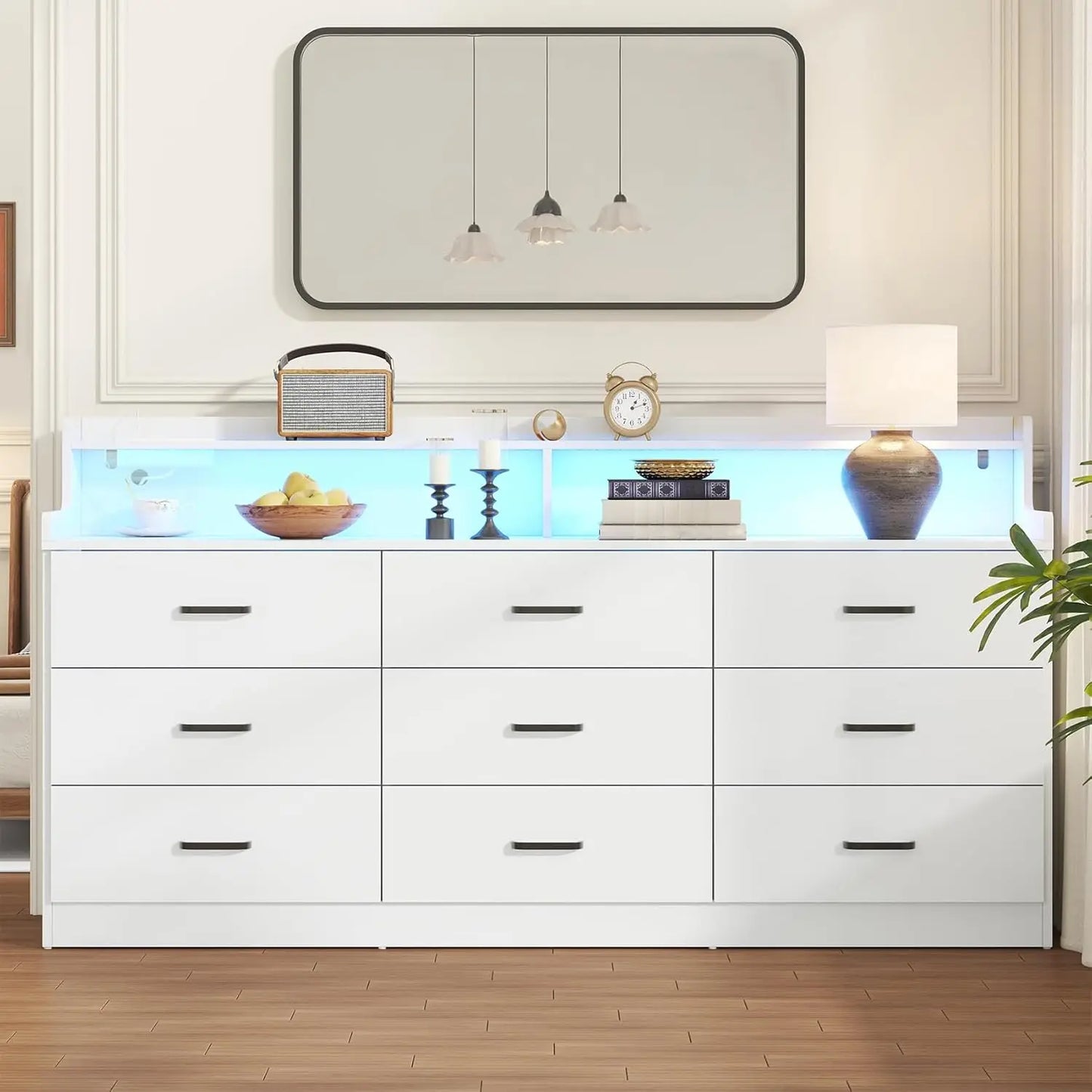 Guangbai 9 Drawer Dresser With Built In Power Outlet