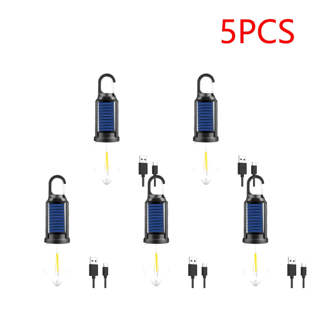 Shunmaii Solar LED Camping Lantern Rechargeable Waterproof