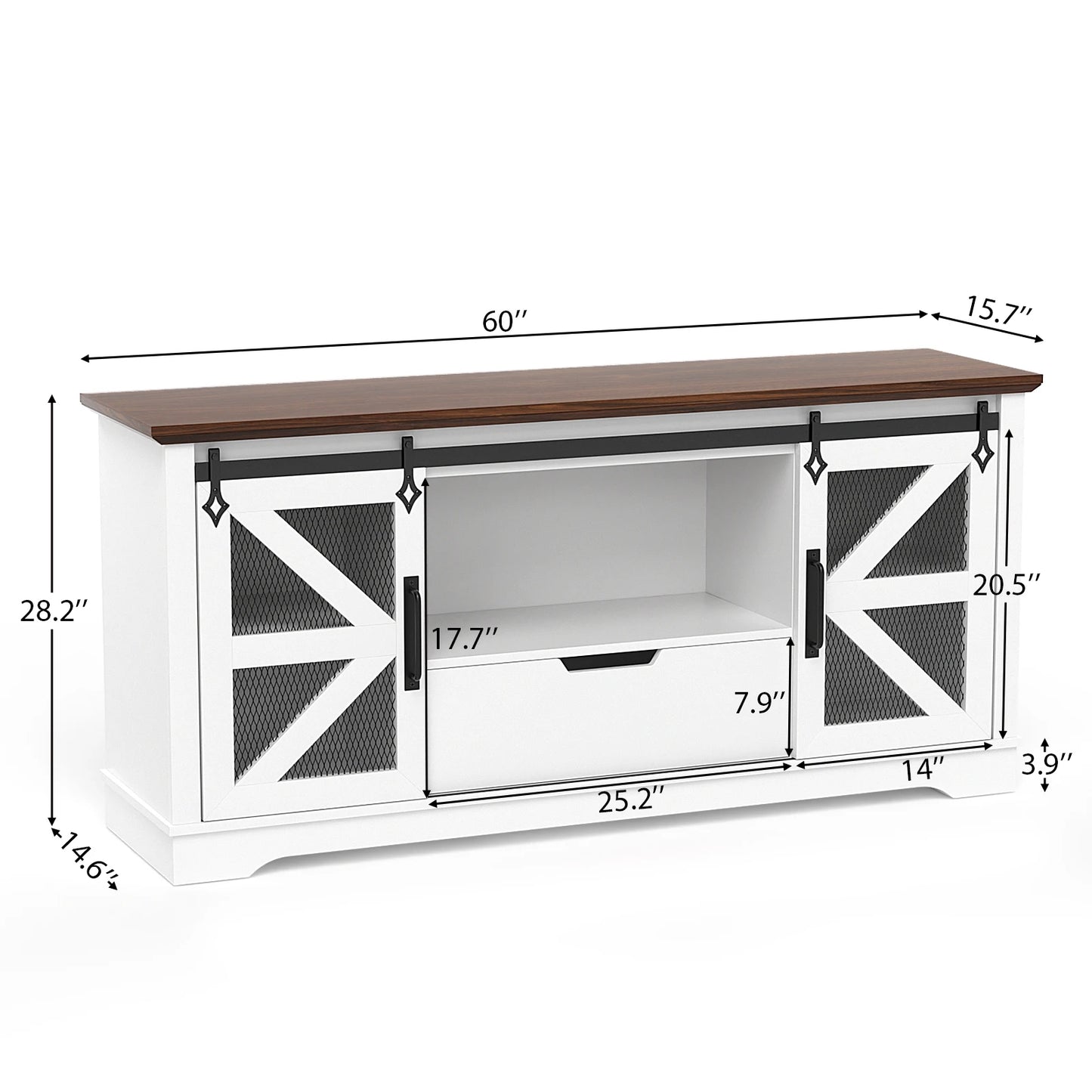 VOWNER Modern TV Stand Media Console With Drawer Cabinets