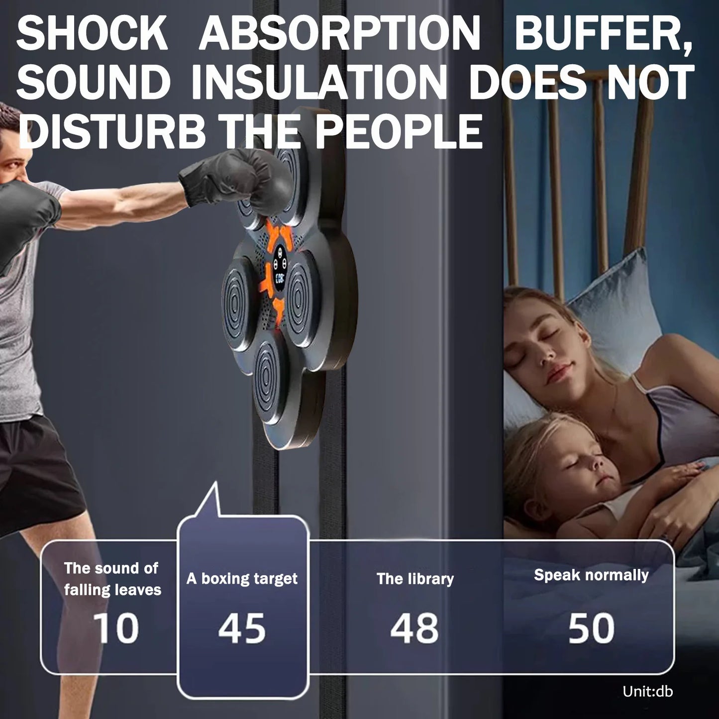 Music Boxing Trainer Wall Mounted Punching Machine 9 Speed