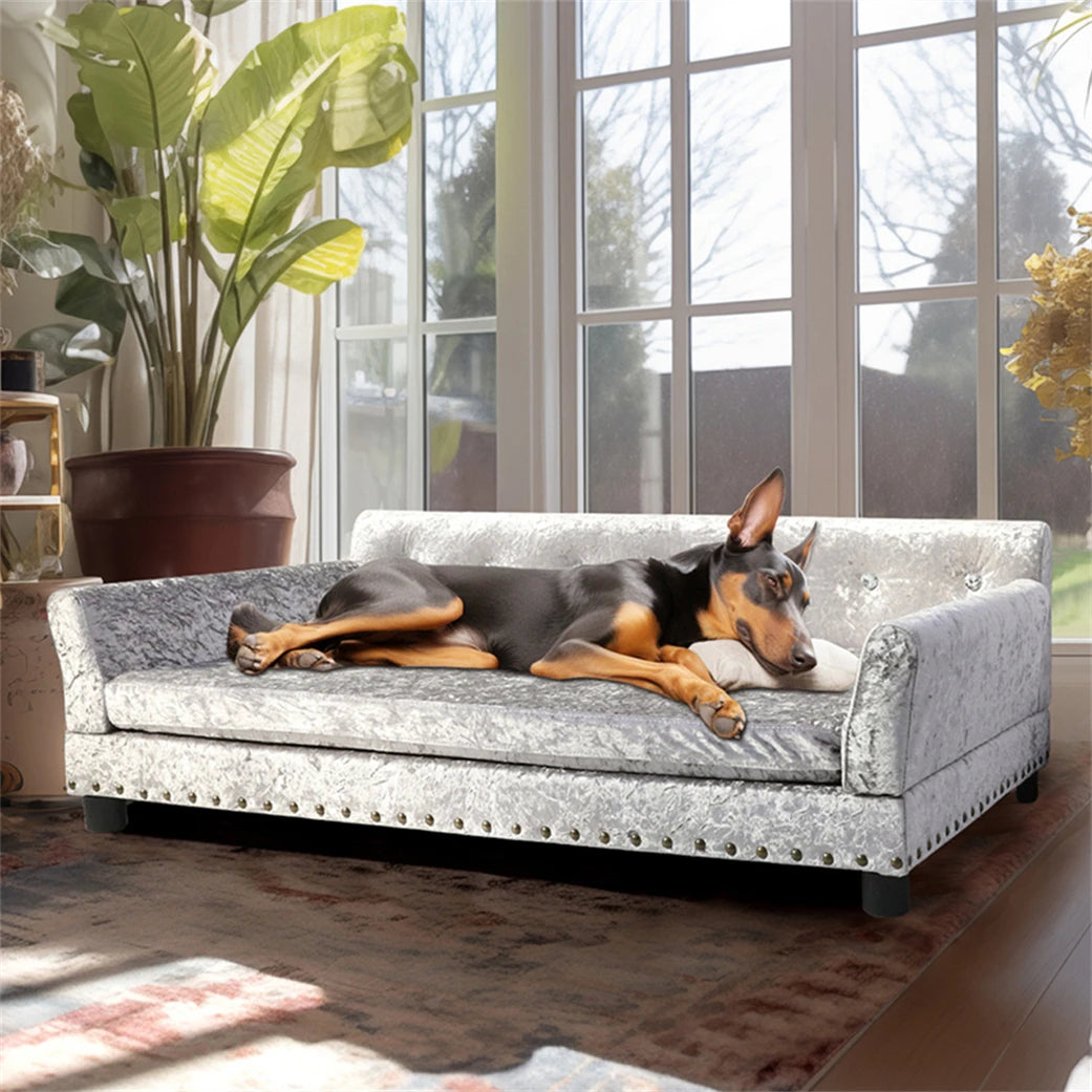 Borwart Heavy Duty Pet Sofa Cushioned Raised Dog Bed