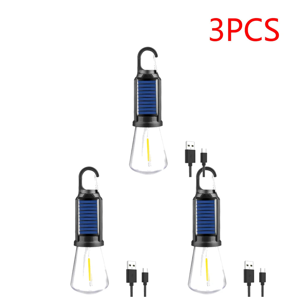 Shunmaii Solar LED Camping Lantern Rechargeable Waterproof