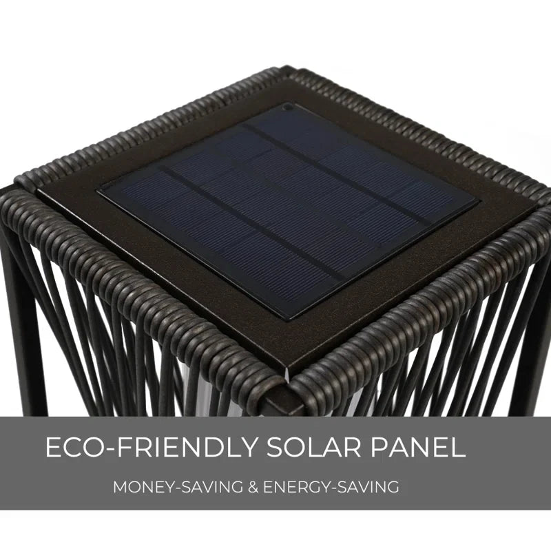 Outdoor Solar Floor Lamp Patio Weather Resistant Resin Wicker Solar Light for Yard Garden Pathway Deck