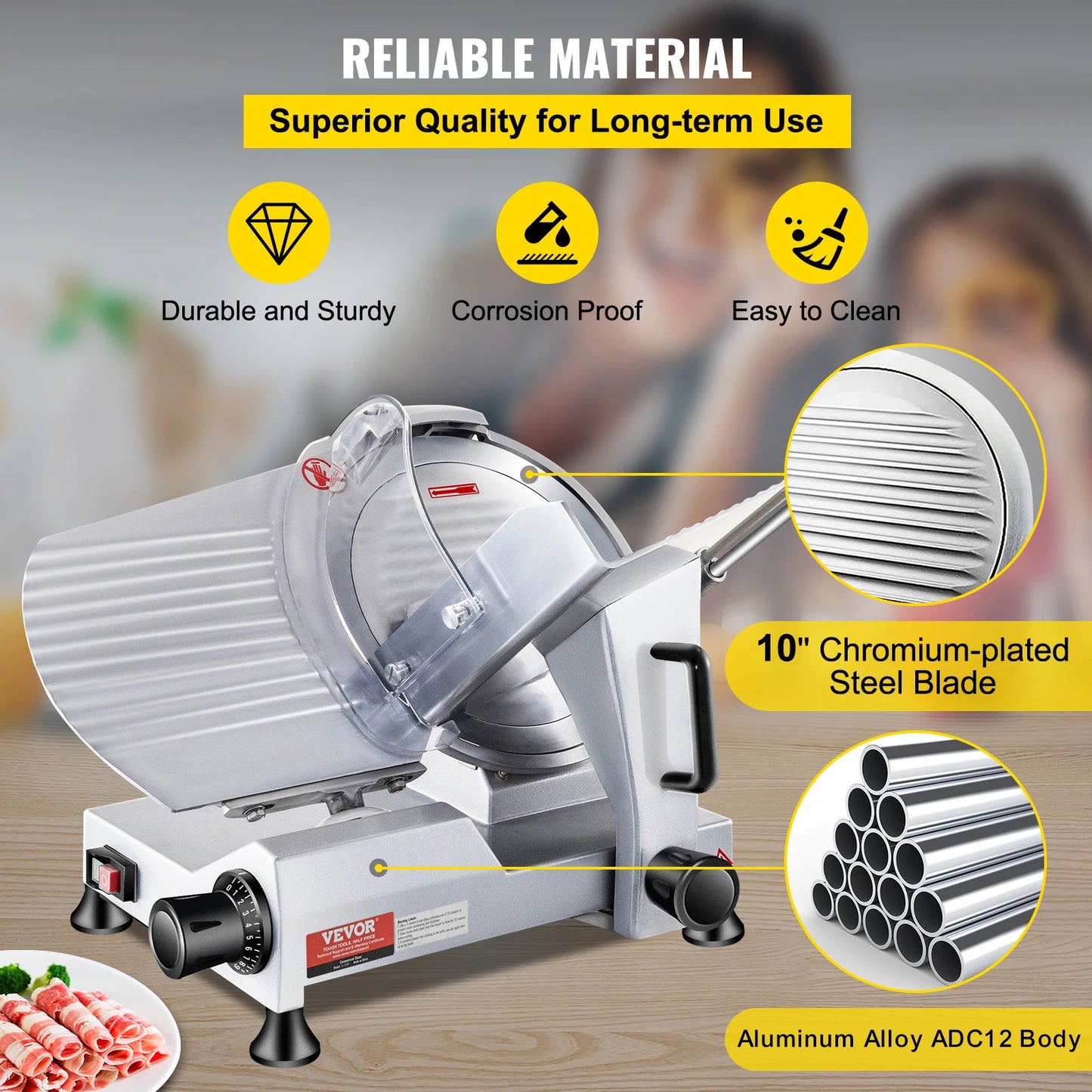 VEVOR 240W Commercial Meat Slicer Electric Deli Slicer