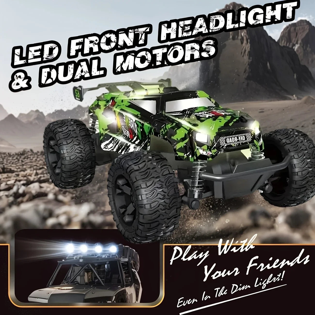 Off Road Toy Car 2.4GHz Remote Control All Terrain Durable Safe Design Fun Model for Children and Adults Gift for Boys