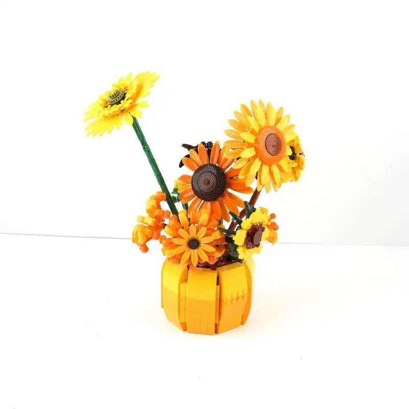 25 Sunflower Building Blocks Bouquet Kit Home Decor