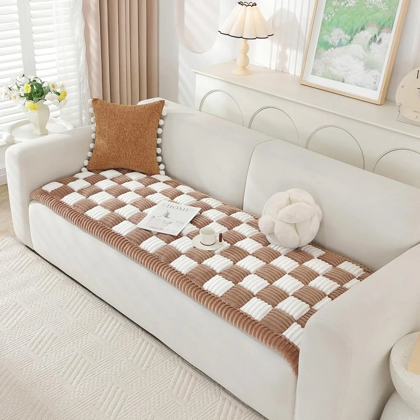 Couch Cover for Dogs Washable Pet Sofa Cover Dog Couch Cover Protector Non Slip Dog Bed Mat Soft Fuzzy Fabric