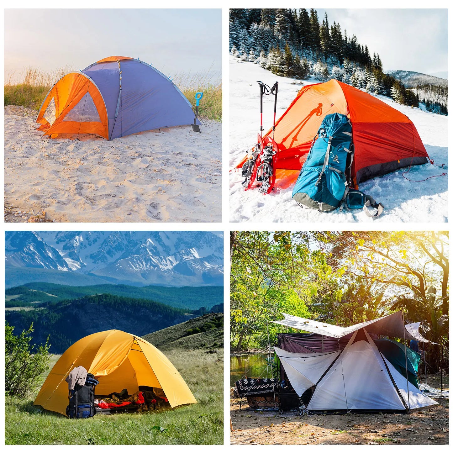 Aluminum Tent Stakes with Hook Kit 6Pcs 18.3cm Ground Pegs and Storage Bag for Outdoor Camping Canopy Tarp