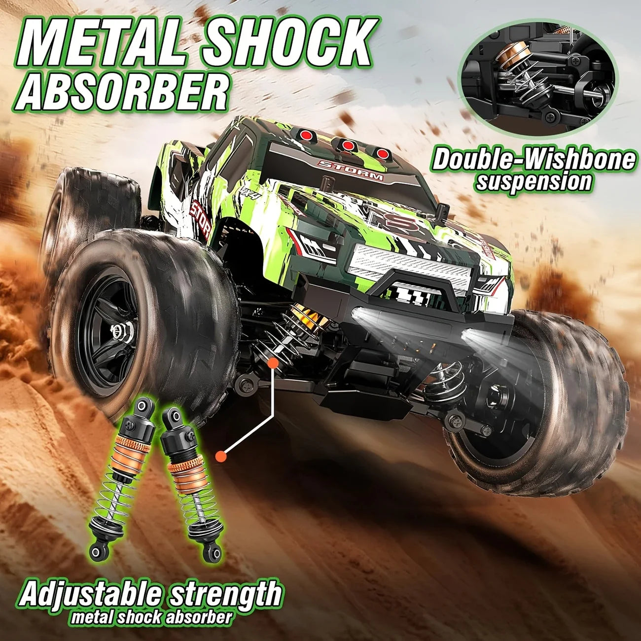Off Road Toy Car 2.4GHz Remote Control All Terrain Durable Safe Design Fun Model for Children and Adults Gift for Boys